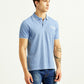 Men's Graphic Print Light Blue Slim Fit Polo T-shirt - Side View