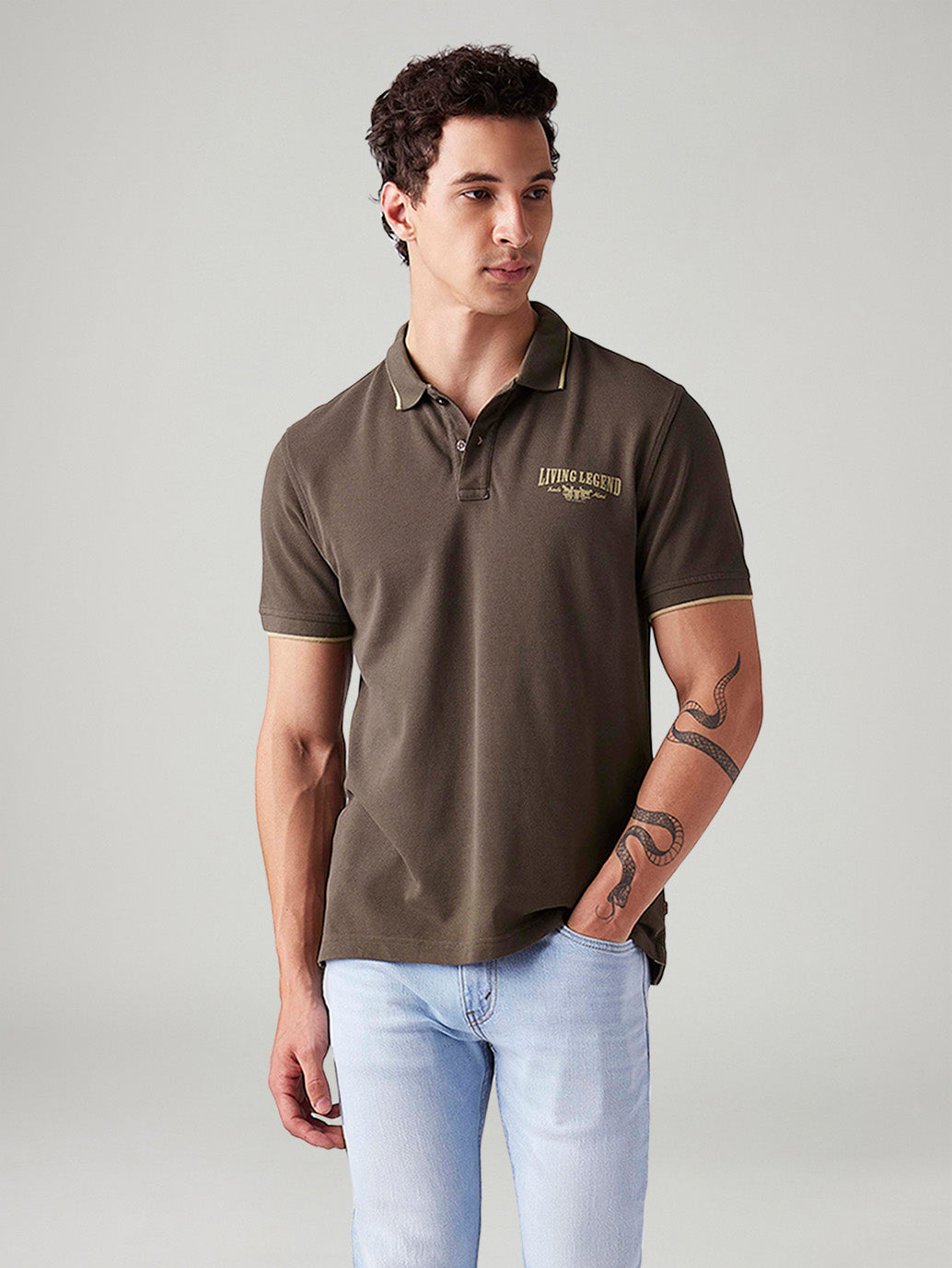 Men's Graphic Print Slim Fit Polo T-Shirt