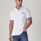 Men's Brand Logo White Pique Polo T-shirt - Styleshot View