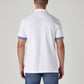 Men's Brand Logo White Pique Polo T-shirt - Back View