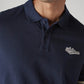 Men's Solid Navy Pique Polo T-Shirt - Detail View