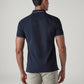 Men's Typography Navy Pique Polo T-Shirt - Back View