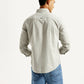 Men's Redloop Checkered Beige Slim Fit Shirt - Back View