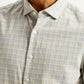 Men's Redloop Checkered Beige Slim Fit Shirt - Detail View