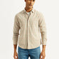 Men's Checkered Peach Slim Fit Shirt - Styleshot View