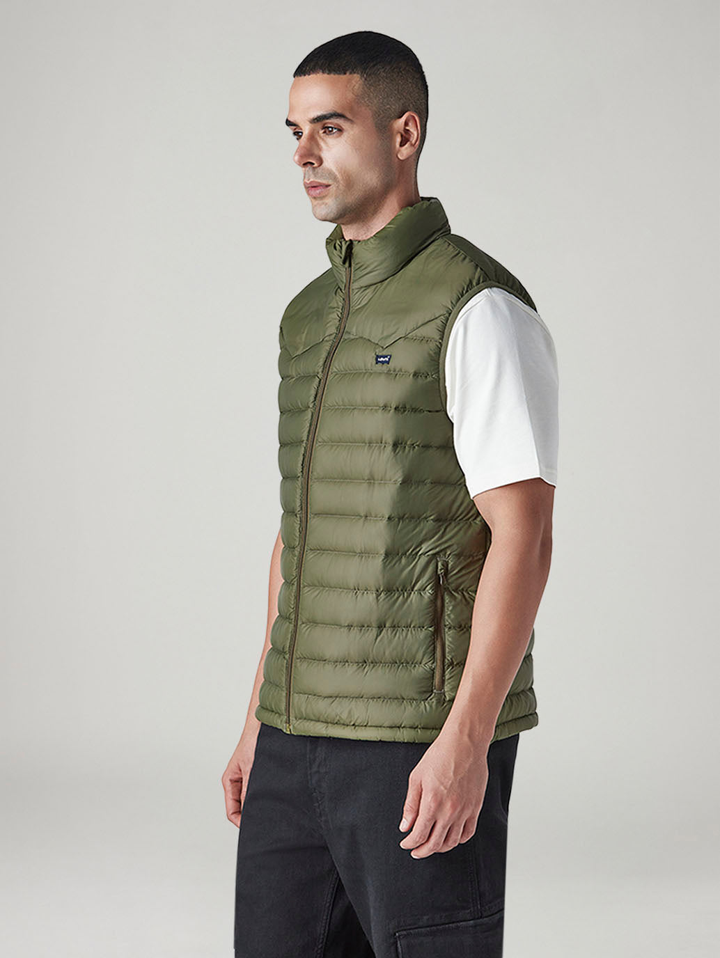Men's Quilted Slim Fit Jacket - Side View