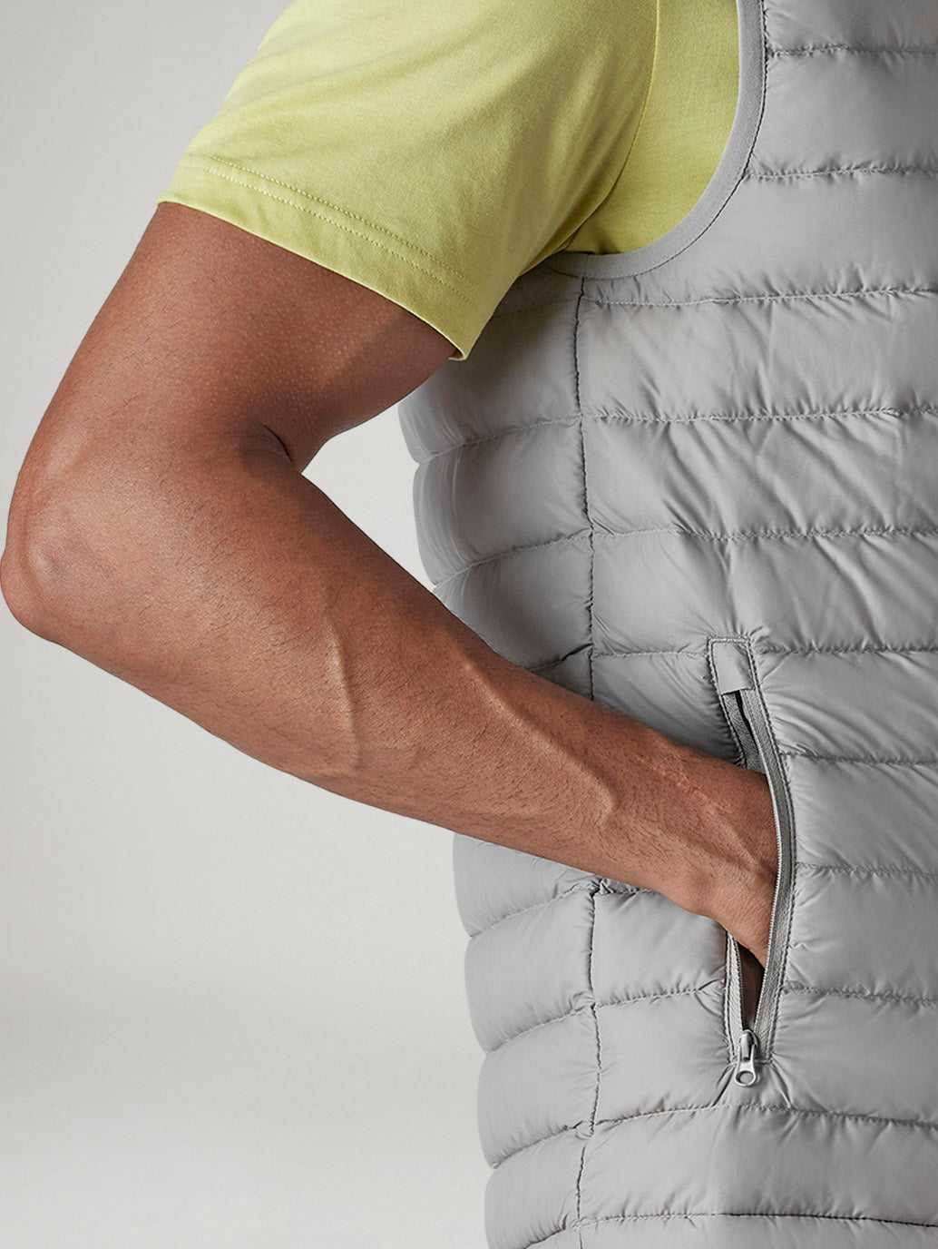 Men's Quilted Slim Fit Puffer Jacket - Detail View