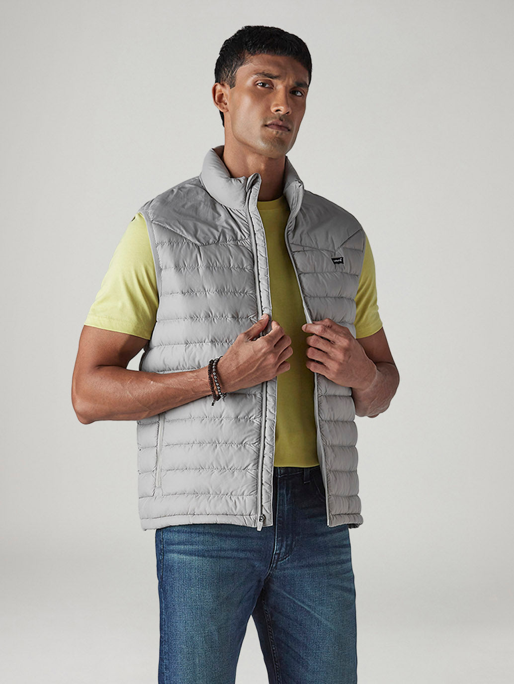 Men's Quilted Slim Fit Puffer Jacket - Styleshot View