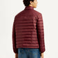 Men's Solid Maroon Puffer Jacket - Back View