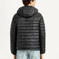 Men's Quilted Black Slim Fit Puffer Jacket - Back View
