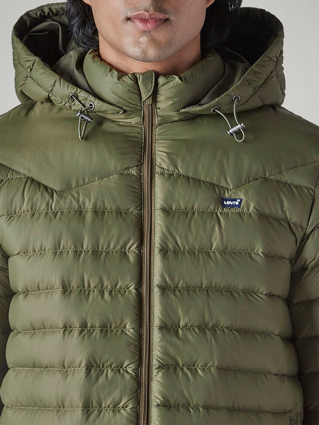 Men's Quilted Slim Fit Puffer Jacket - detail View
