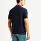 Men's Striped Maroon Slim Fit Polo T-shirt - Back View