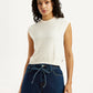 Women's Self Design Off White Crew Neck Top - Styleshot View