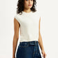 Women's Self Design Off White Crew Neck Top - Side View