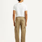 Men's Khaki Overdyed Tapered Fit Mid Rise Cargo Trousers - Back View