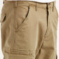 Men's Khaki Overdyed Tapered Fit Mid Rise Cargo Trousers - Detail View