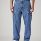 Men's 568 Blue Loose Fit Mid Rise Cargos - Front View