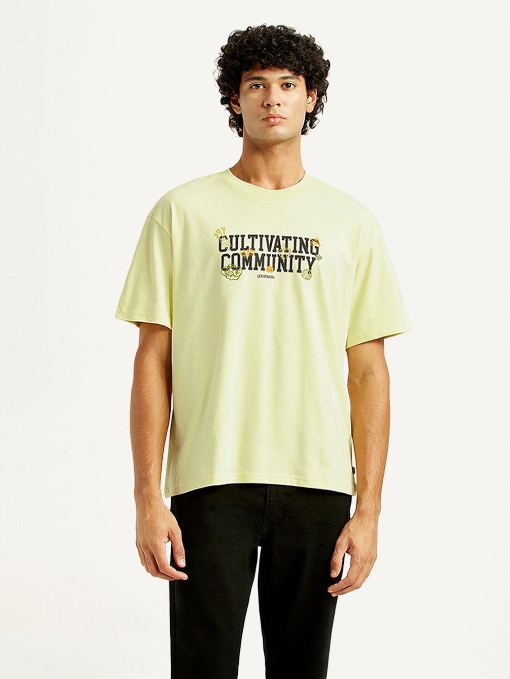 Men's Typographic Print Loose Fit T-shirt