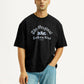 Men's Graphic Print Black Boxy T-shirt - Styleshot View