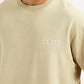 Men's Brand Logo Beige Loose Fit T-shirt - Detail View