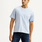 Men's Striped Light Blue Boxy T-shirt - Front View