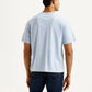 Men's Striped Light Blue Boxy T-shirt - Back View