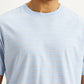 Men's Striped Light Blue Boxy T-shirt - Detail View