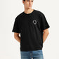 Men's Brand Logo Black Boxy T-shirt - Styleshot View