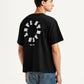 Men's Brand Logo Black Boxy T-shirt - Back View