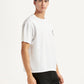 Men's Brand Logo White Boxy T-shirt - Side View