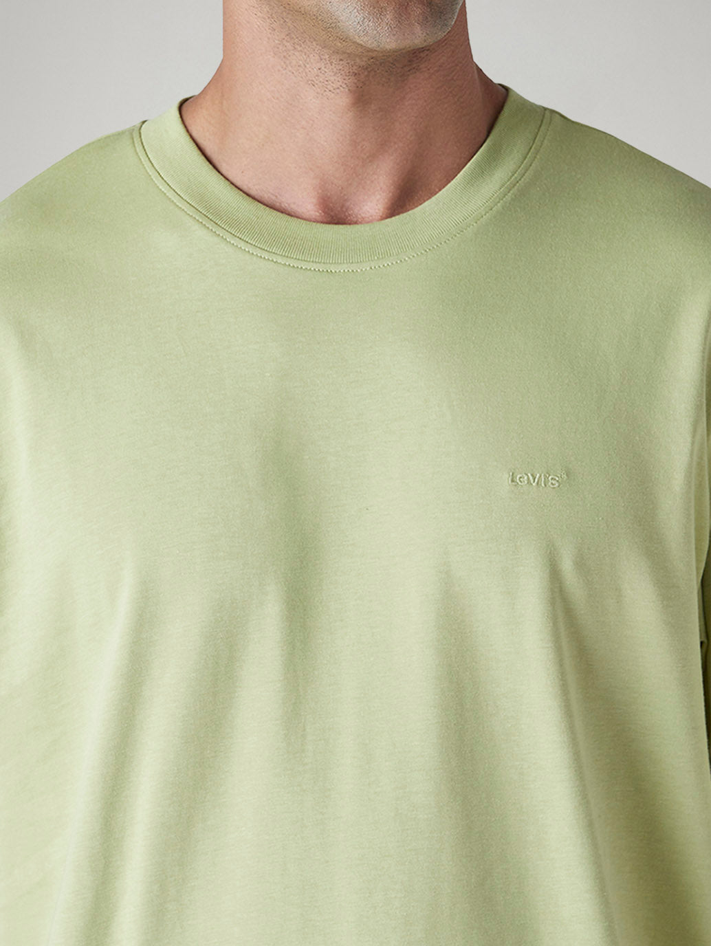 Men's Solid Boxy Fit Jersey T-Shirt - Detail View