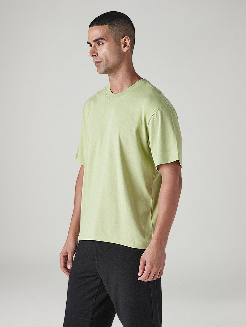 Men's Solid Boxy Fit Jersey T-Shirt - Side View