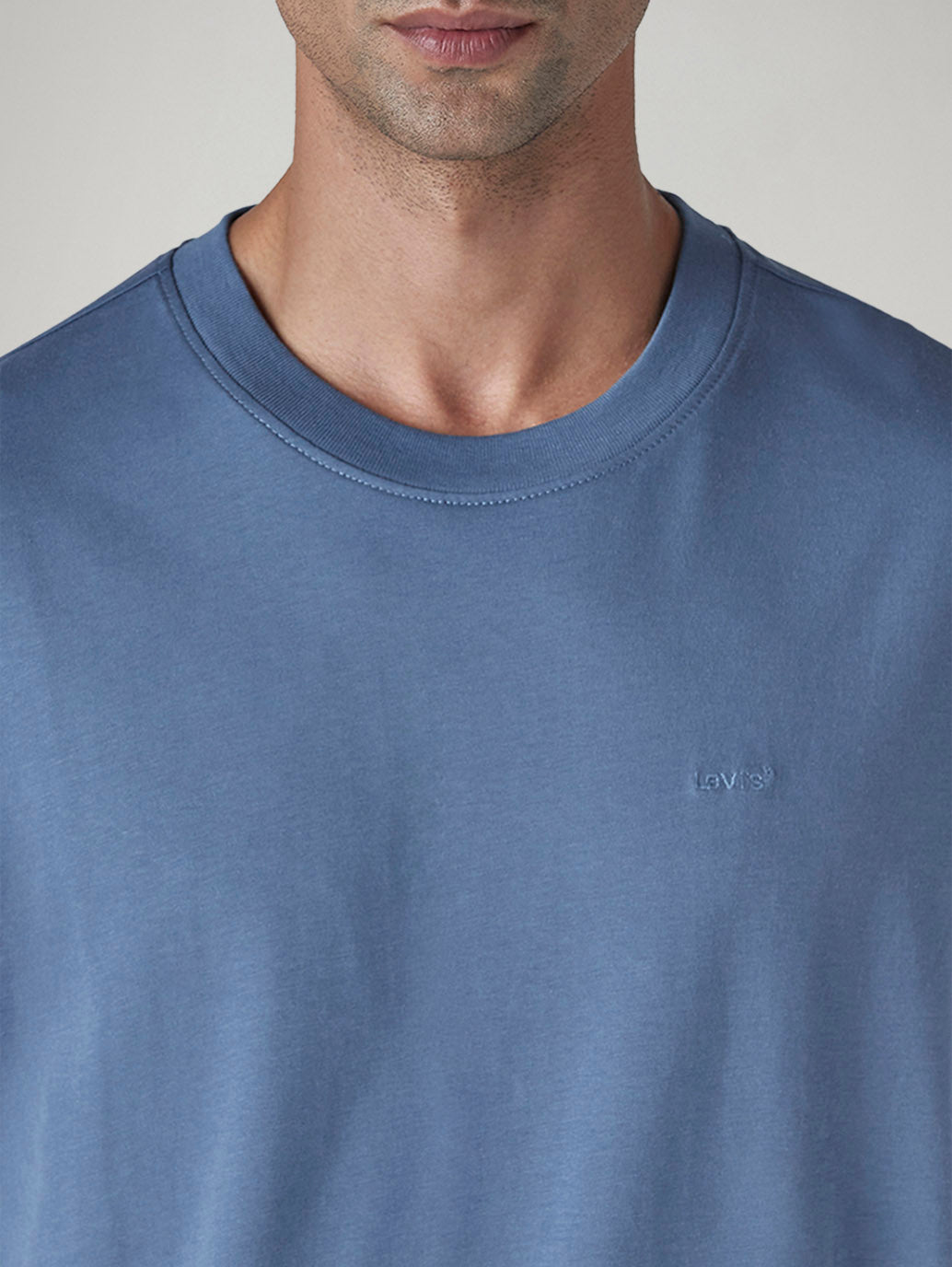 Men's Solid Boxy Fit Jersey T-Shirt - Detail View
