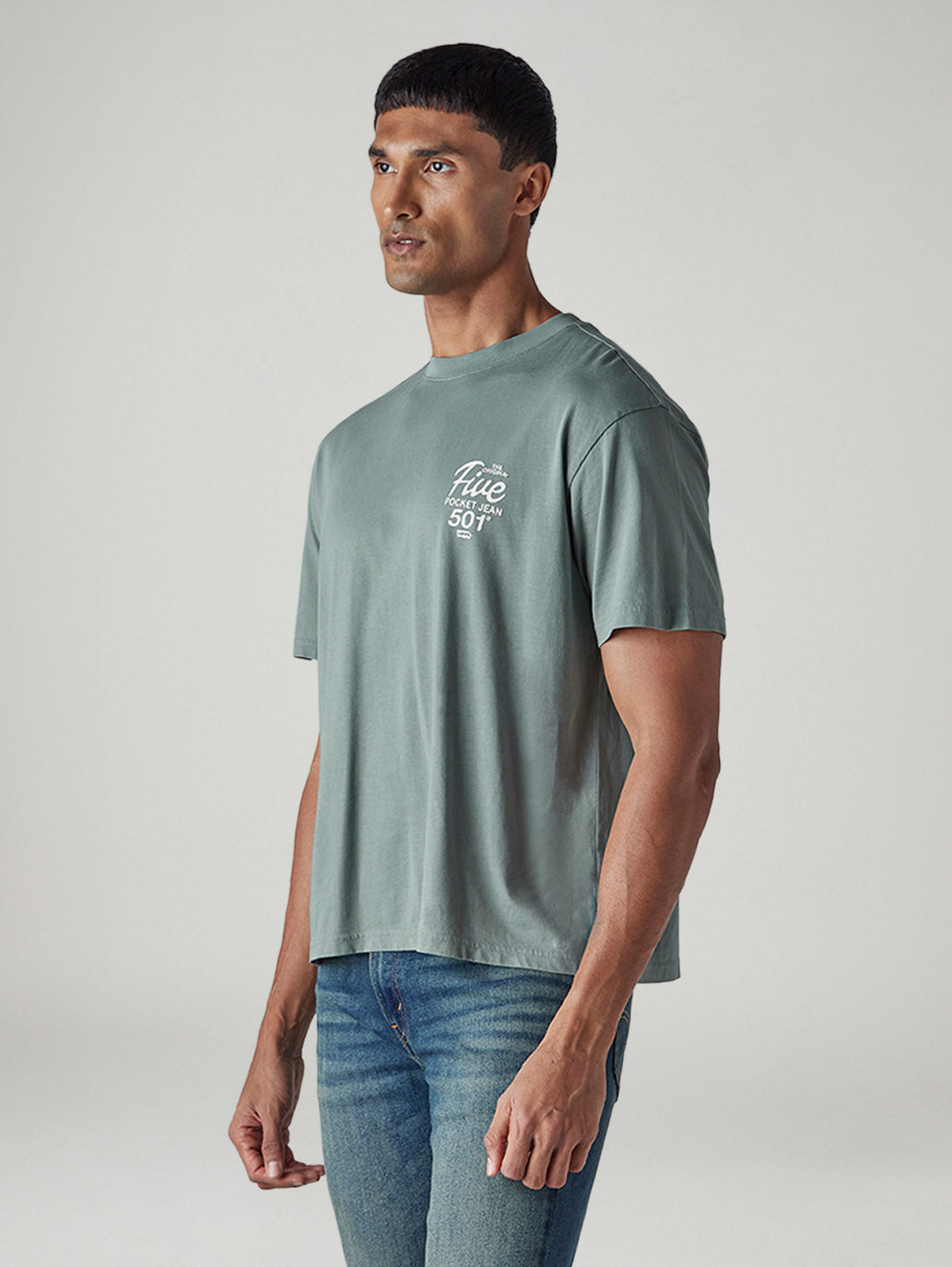 Men's Graphic Print Regular Fit Jersey T-Shirt - Side View