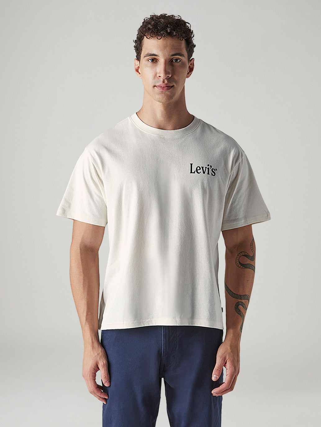Men's Graphic Print Boxy Fit Jersey T-Shirt - Front View