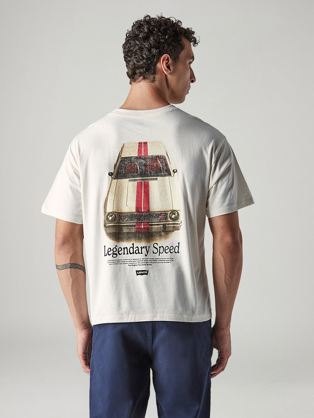 Men's Graphic Print Boxy Fit Jersey T-Shirt - Back View