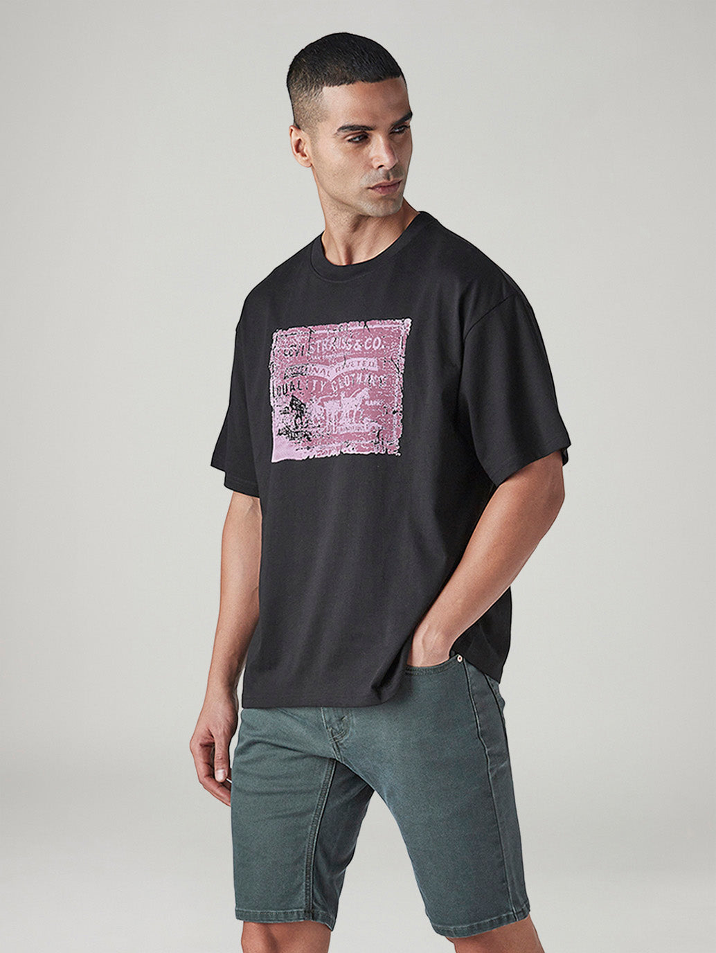 Men's Graphic Print Boxy Fit Jersey T-Shirt