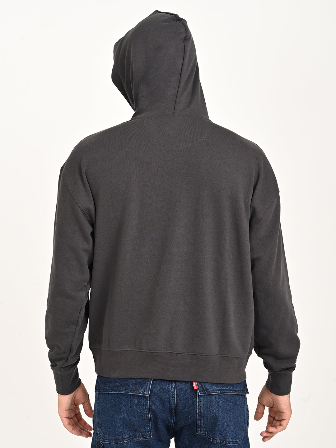 Men's Brand Logo Charcoal Grey Hooded Sweatshirt - 20 View