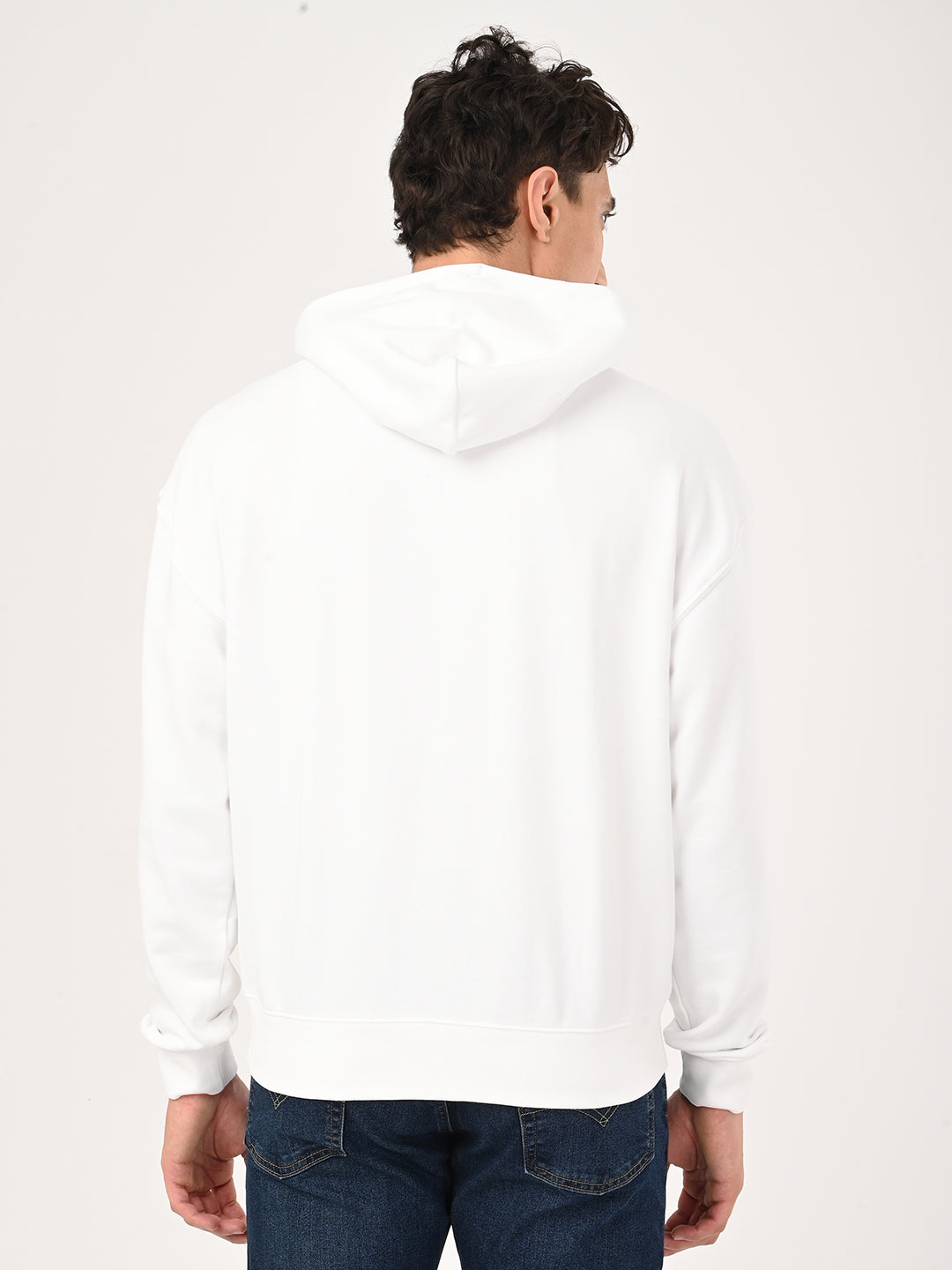 Men's Typography Printed Boxy Fit Sweatshirt - bac View