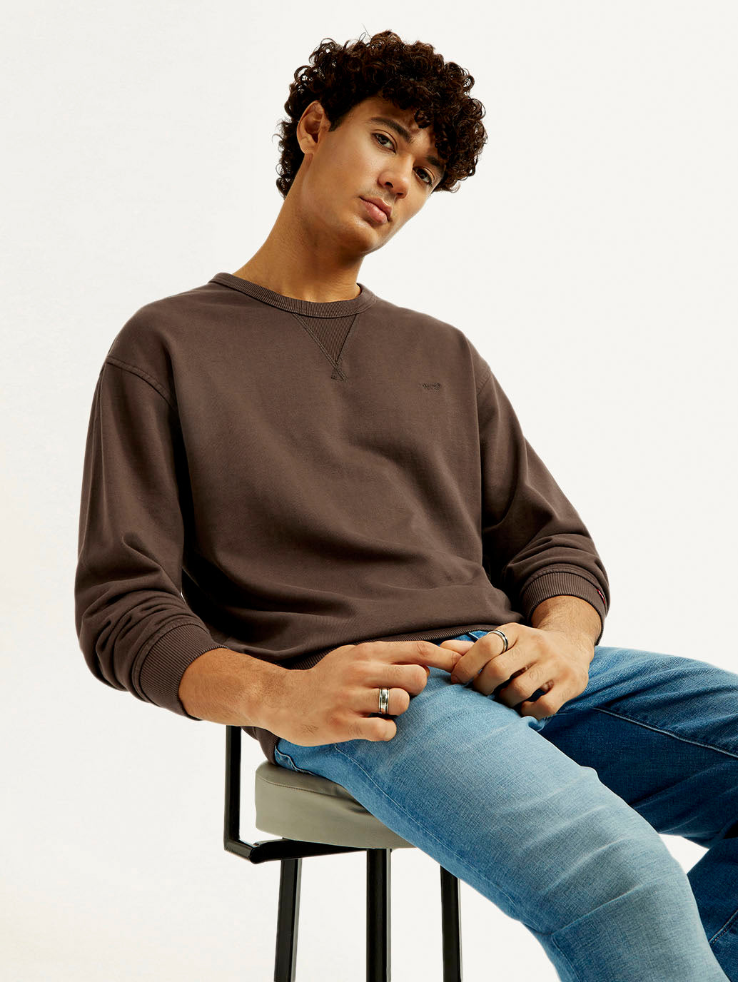 Men's Solid Crew Neck Sweatshirt