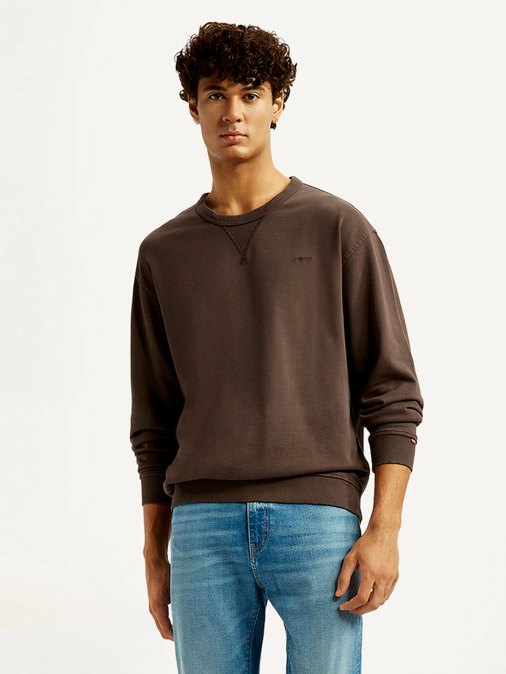 Men's Solid Crew Neck Sweatshirt - Styleshot View