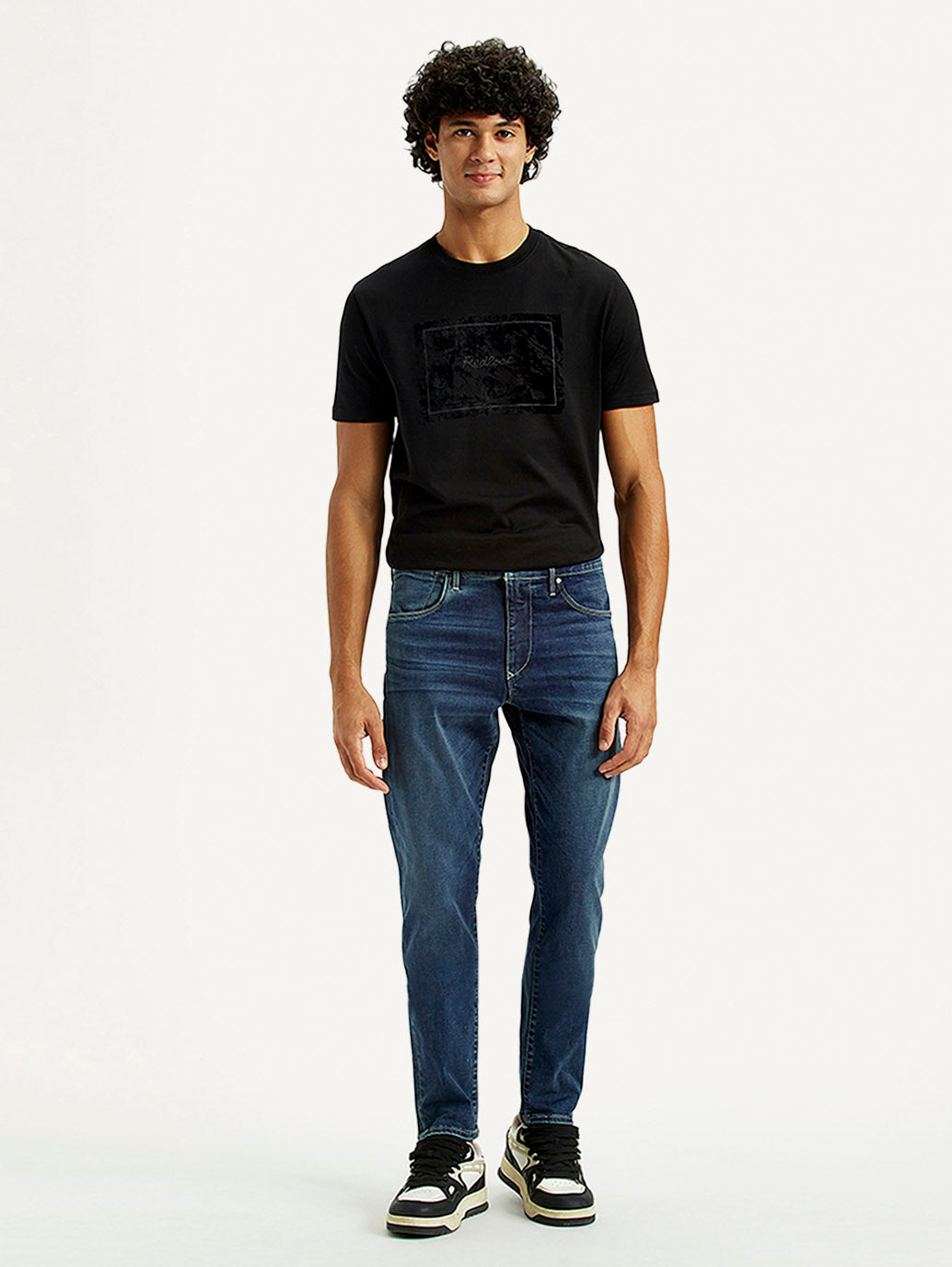 Men's Redloop 512 Dark Indigo Slim Tapered Fit Mid Rise Jeans - Front View