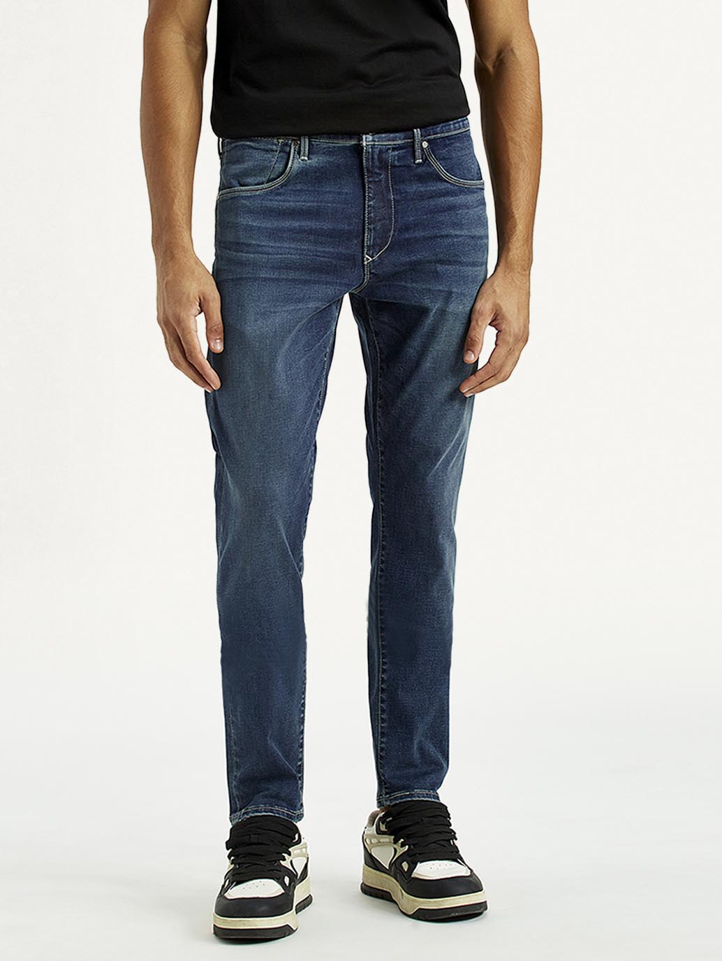 Men's Redloop 512 Dark Indigo Slim Tapered Fit Mid Rise Jeans - Front View