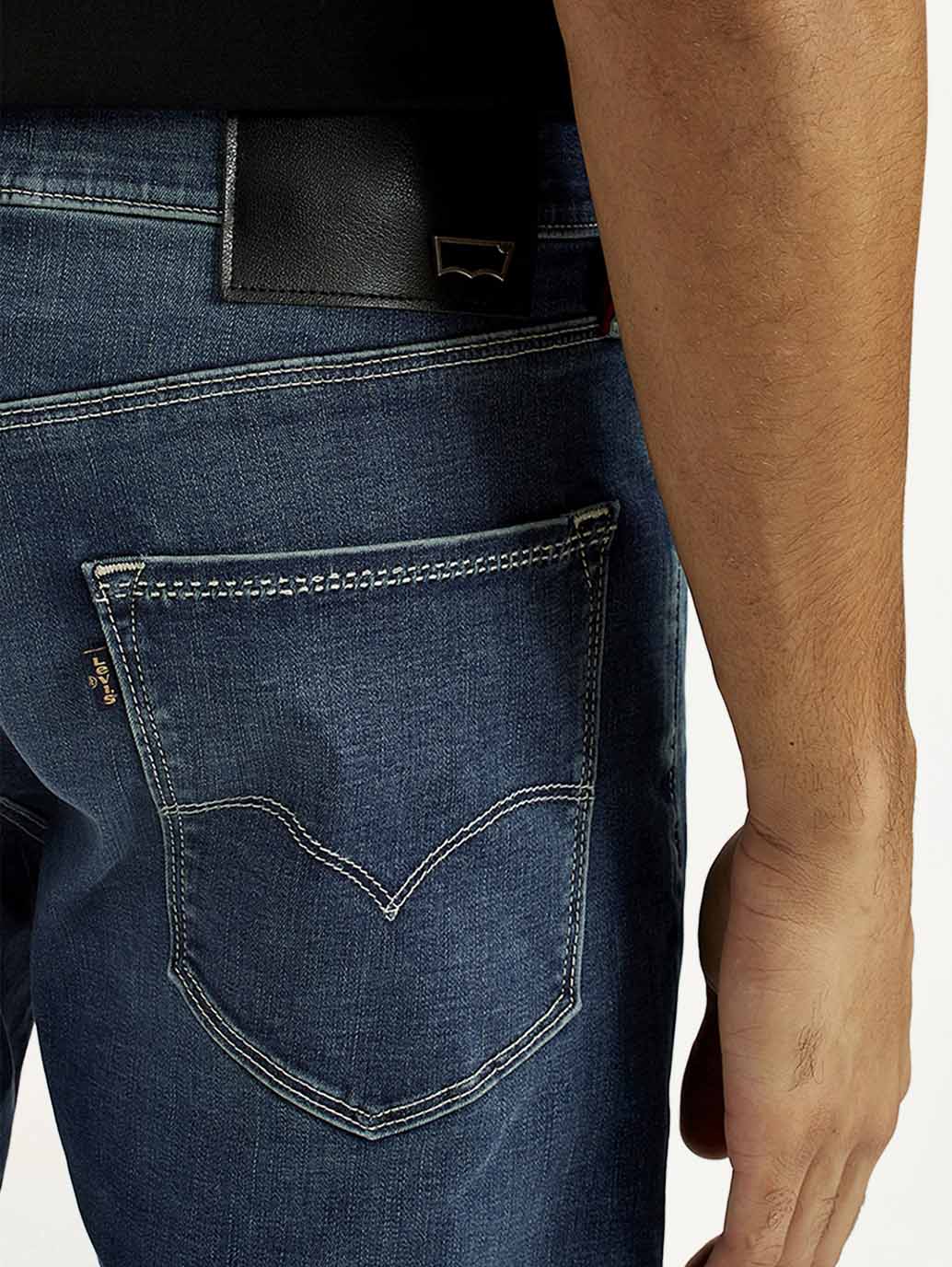 Men's Redloop 512 Dark Indigo Slim Tapered Fit Mid Rise Jeans - Detail View