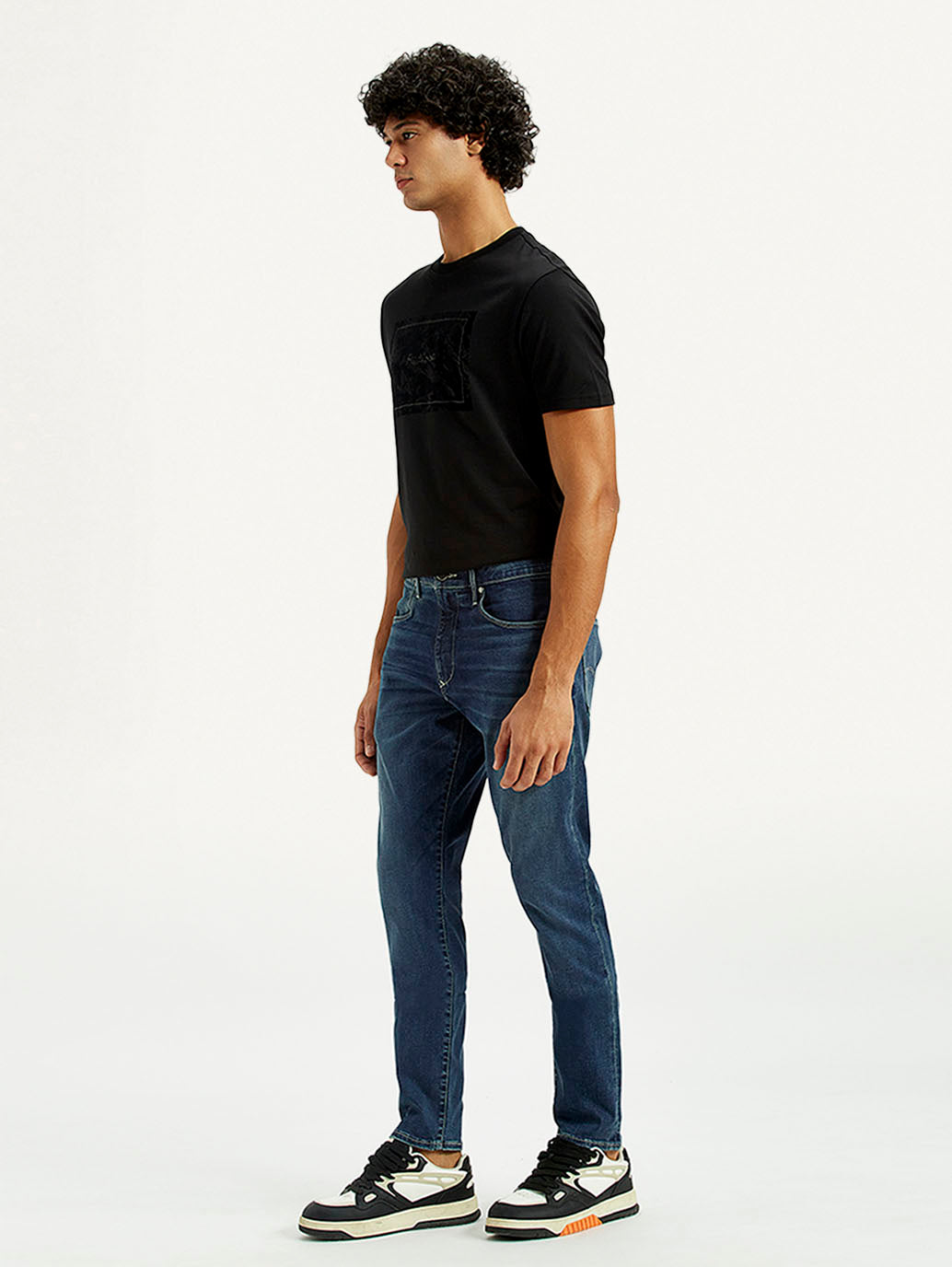 Men's Redloop 512 Dark Indigo Slim Tapered Fit Mid Rise Jeans - Side View