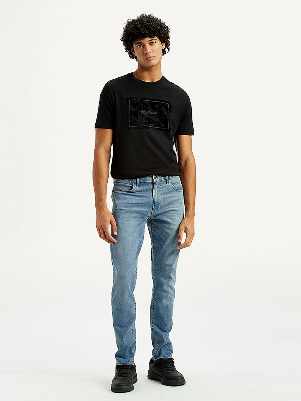 Men's Redloop 512 Dark Indigo Slim Tapered Fit Mid Rise Jeans - Front View