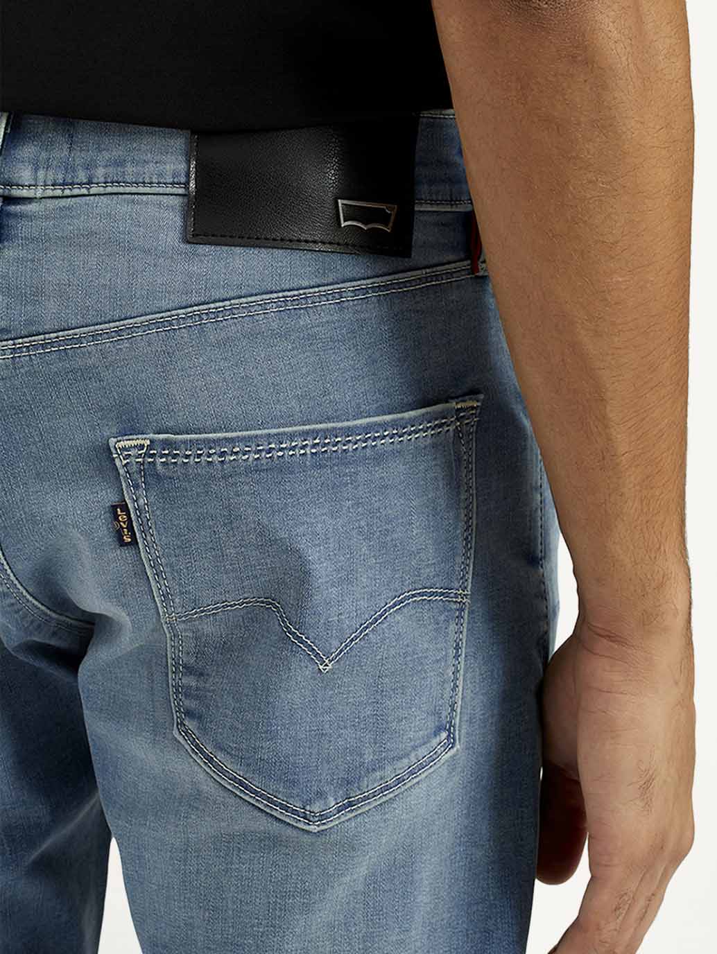 Men's Redloop 512 Dark Indigo Slim Tapered Fit Mid Rise Jeans - Detail View