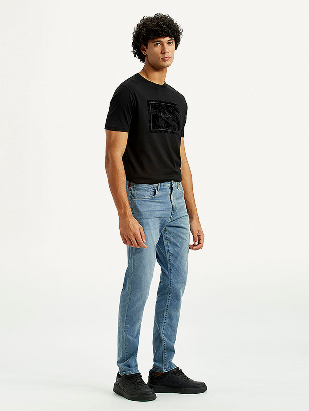 Men's Redloop 512 Dark Indigo Slim Tapered Fit Mid Rise Jeans - Side View