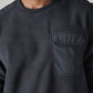 Men's Navy Blue Solid Regular Fit Sweatshirt - Detail View
