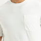 Men's Solid White Slim Fit T-shirt - Detail View